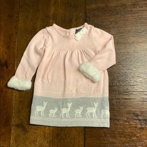 Janie and Jack Deer Border Dress 12-18 mos
